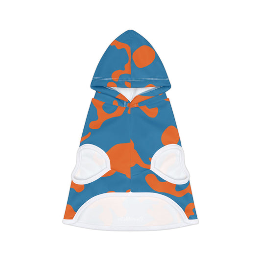 Pet Hoodie | for Dogs and Cats | Camouflage Blue & Orange Design