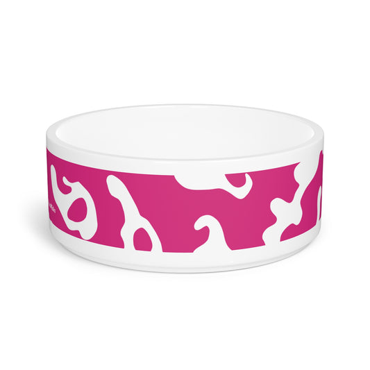 Pet Bowl 16oz (473ml) | Camouflage Fuchsia & White Design