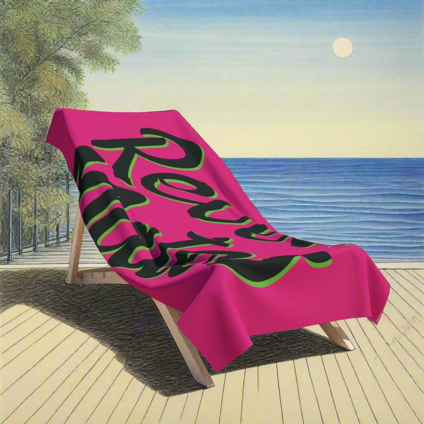 Beach Towel | Fuchsia & Black RevelMates Design