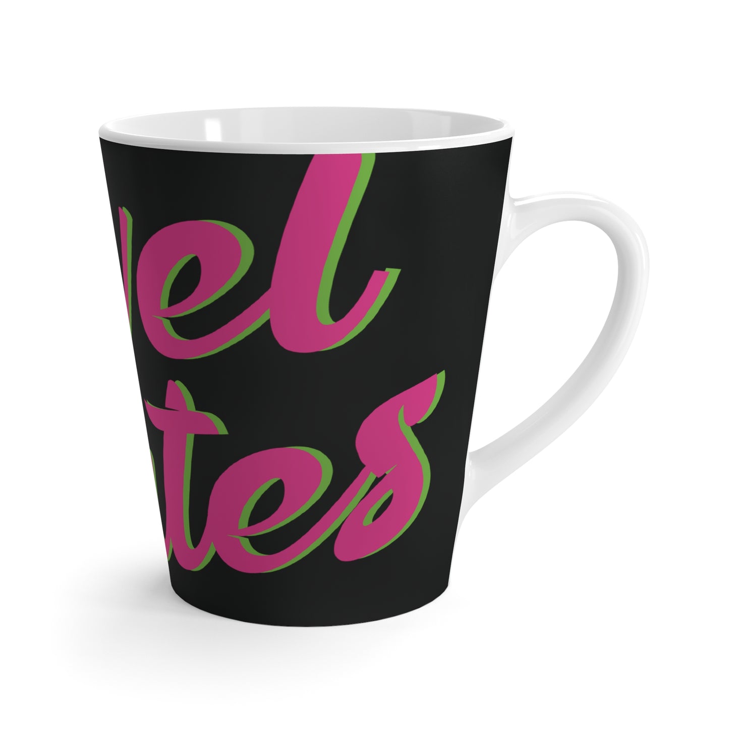 Latte Mug 12oz (350 ml) | Black & Fuchsia RevelMates Design