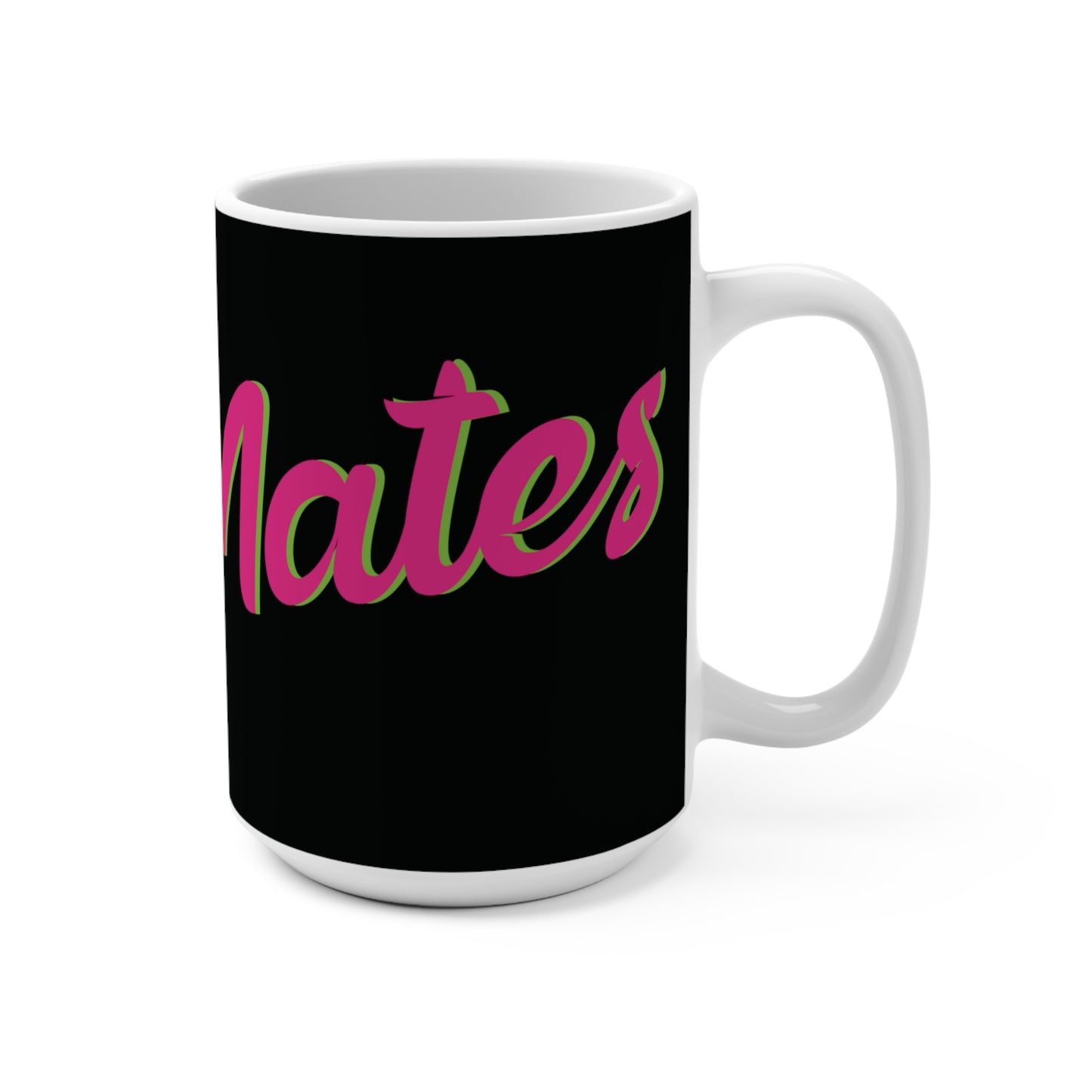 Ceramic Mug 15oz (440 ml) | Black & Fuchsia RevelMates Design
