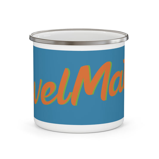 Enamel Camping Mug 12oz (350ml) | Blue & Orange RevelMates Design