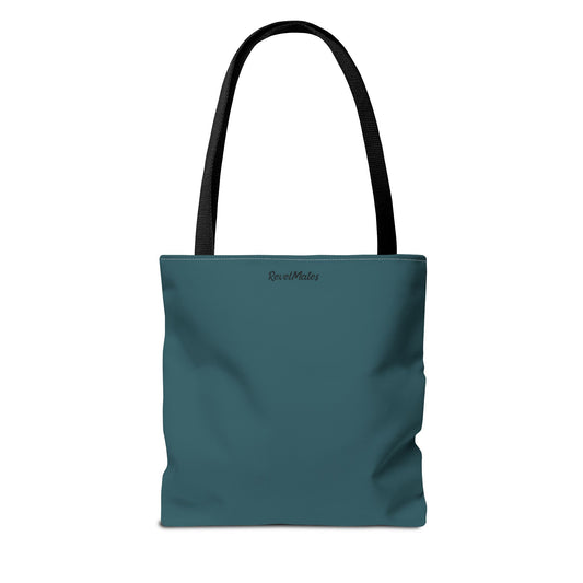 Tote Bag | All Over Print Bag | Turquoise & Brown RevelMates Design