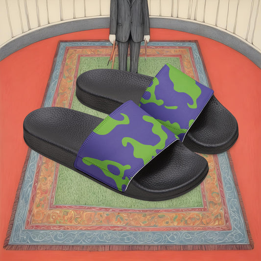 Men's Removable Strap Sandals | Camouflage Lavender & Lime Design | 2 colors