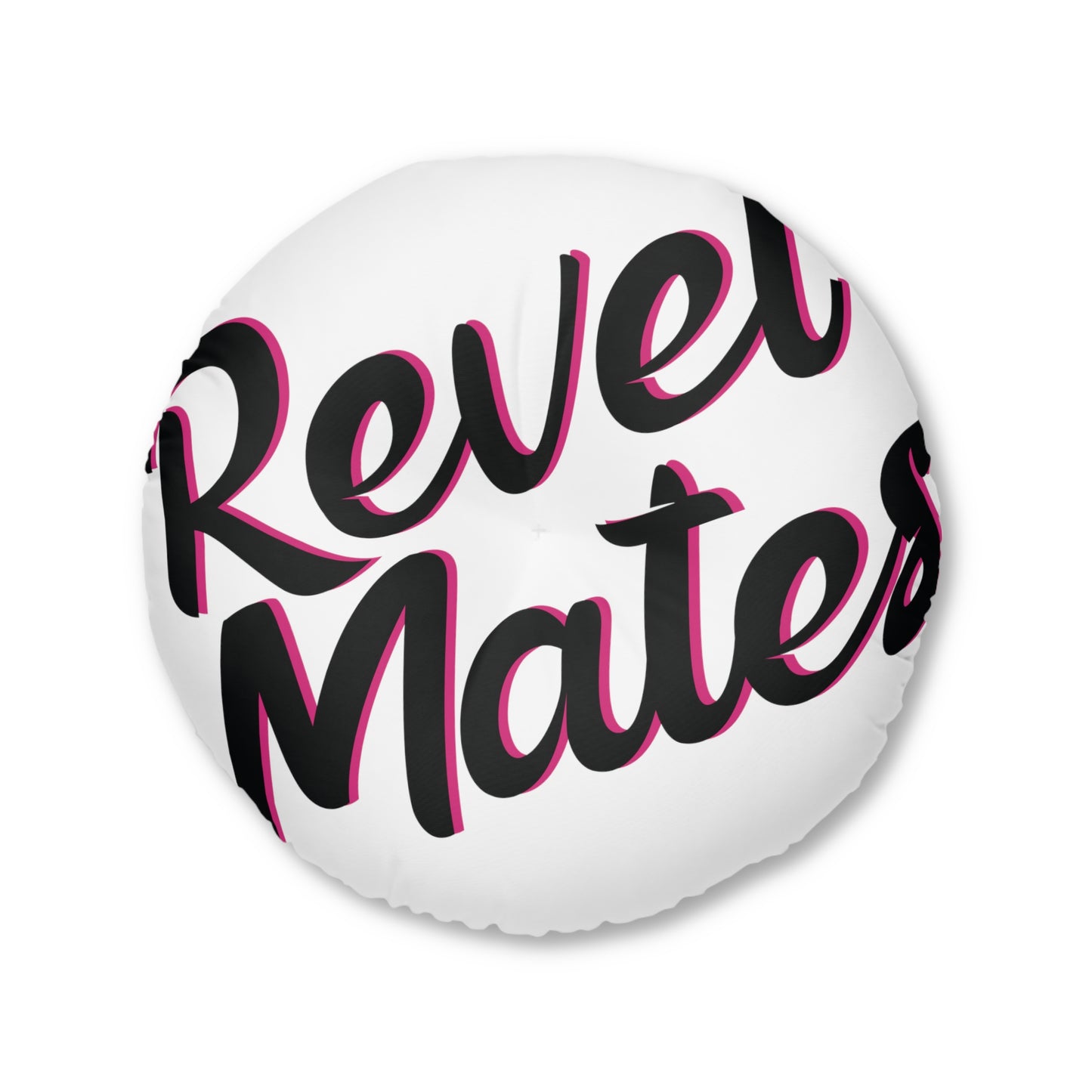 Round Tufted Floor Pillow | for Pets and Companions | White & Black RevelMates Design