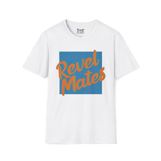 Unisex Softstyle T-Shirt | Blue & Orange RevelMates Square Design | 4 colors