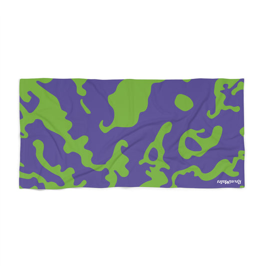 Beach Towel | Camouflage Lavender & Lime Design