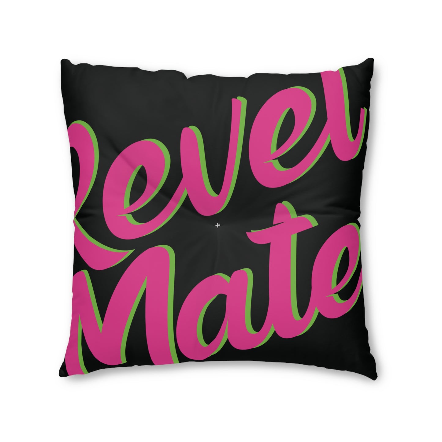 Square Tufted Floor Pillow | for Pets and Companions | Black & Fuchsia RevelMates Design