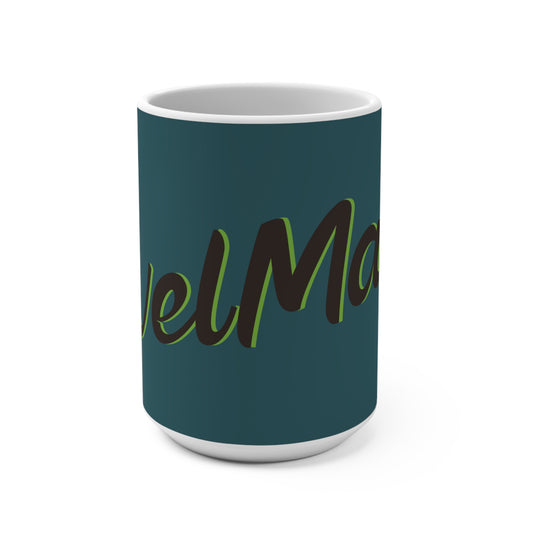 Ceramic Mug 15oz (440 ml) | Turquoise & Brown RevelMates Design