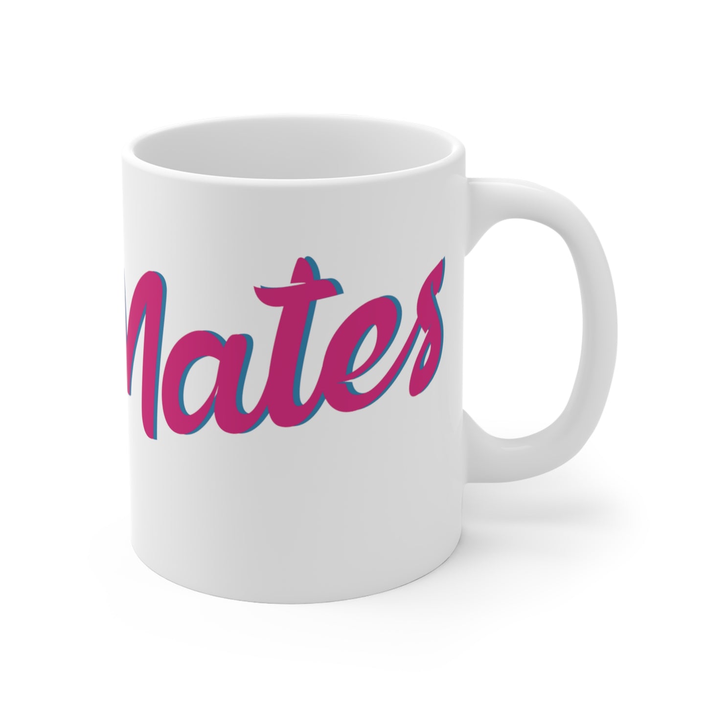 Ceramic Mug 11oz (330 ml) | White & Fuchsia RevelMates Design
