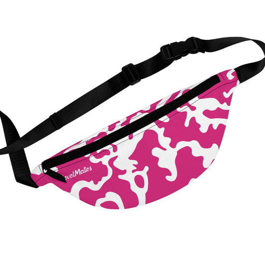 Unisex Fanny Pack | Waist Pack | Hip Pack | Hip Bag | Hips Bag | Waist Bag | Camouflage Fuchsia & White Design
