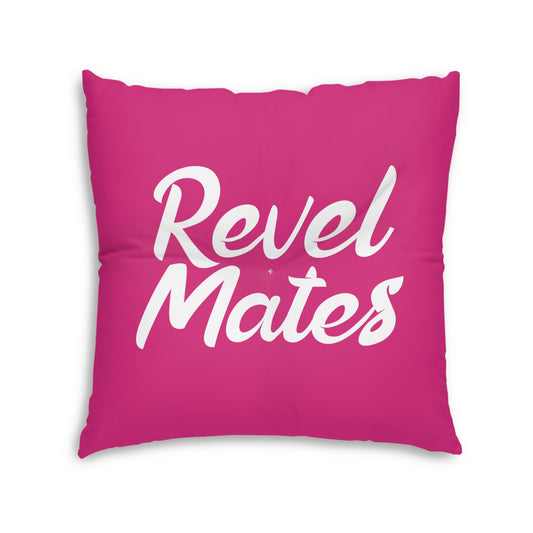 Square Tufted Floor Pillow | for Pets and Companions | Camouflage Fuchsia & White Design