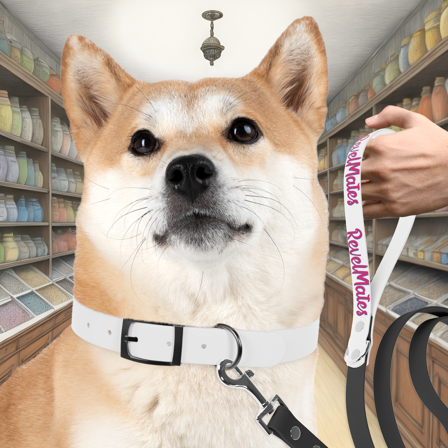 Pet Collar | White & Fuchsia RevelMates Design