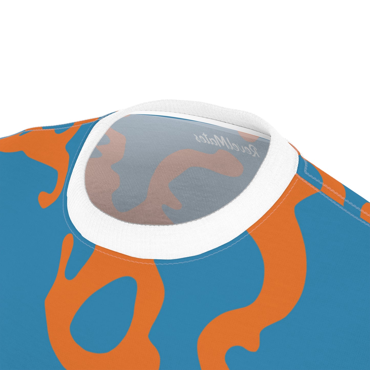 Camuflaje azul y naranja | Camiseta unisex | Camiseta (AOP)