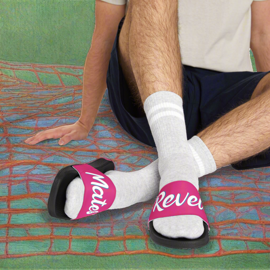 Men's Removable Strap Sandals | Fuchsia & White RevelMates Design | 2 colors