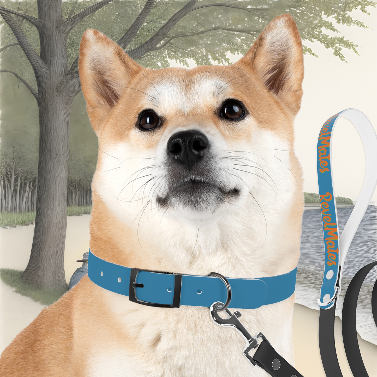 Pet Collar | Blue & Orange RevelMates Design