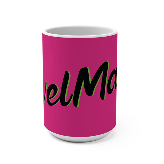 Ceramic Mug 15oz (440 ml) | Fuchsia & Black RevelMates Design