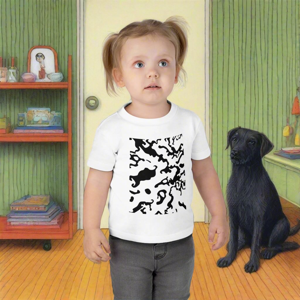 Infant Unisex Lightweight Fine Jersey T-Shirt | 6M-24M | Camouflage Black & White Design | 2 colors