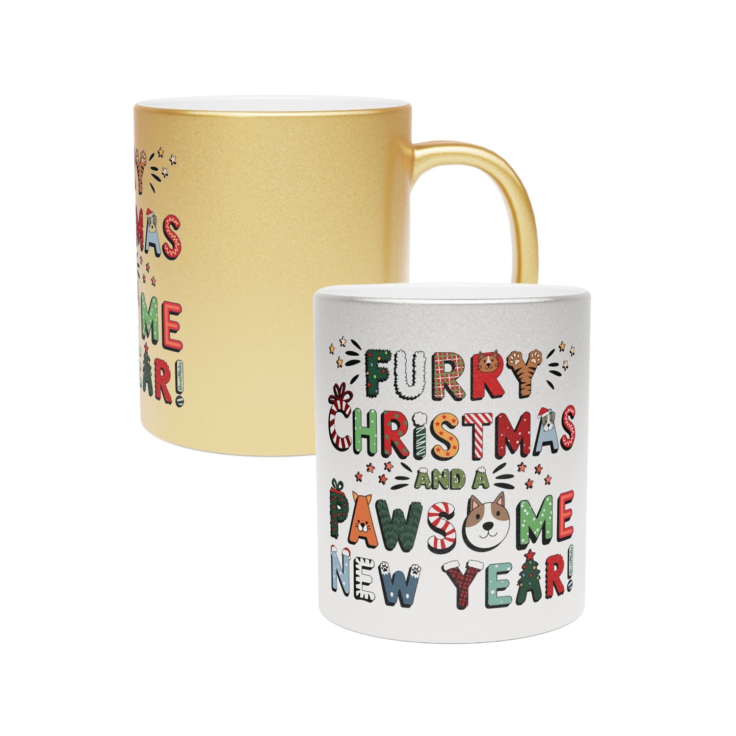 Silver & Gold Ceramic Mugs (11oz)