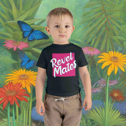 Unisex Infant Fine Jersey T-Shirt | 6M-24M | Fuchsia & White RevelMates Square Design | 4 colors