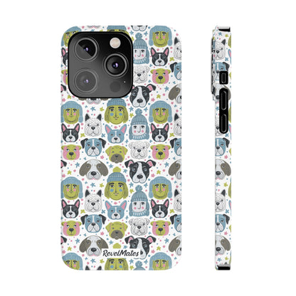 iPhone Slim Phone Case | Winter Doggies Design