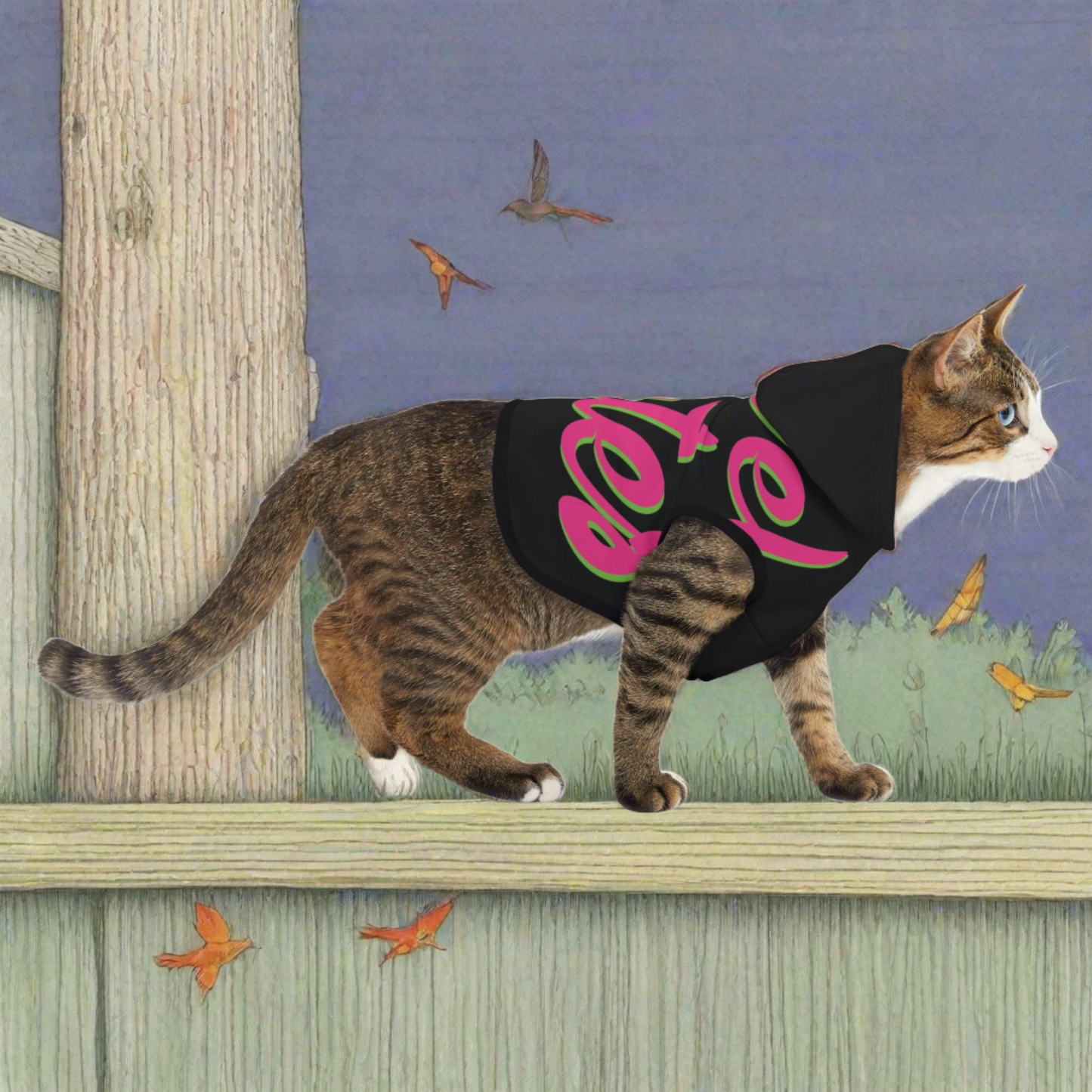 Pet Hoodie | for Dogs and Cats | Black & Fuchsia RevelMates Design