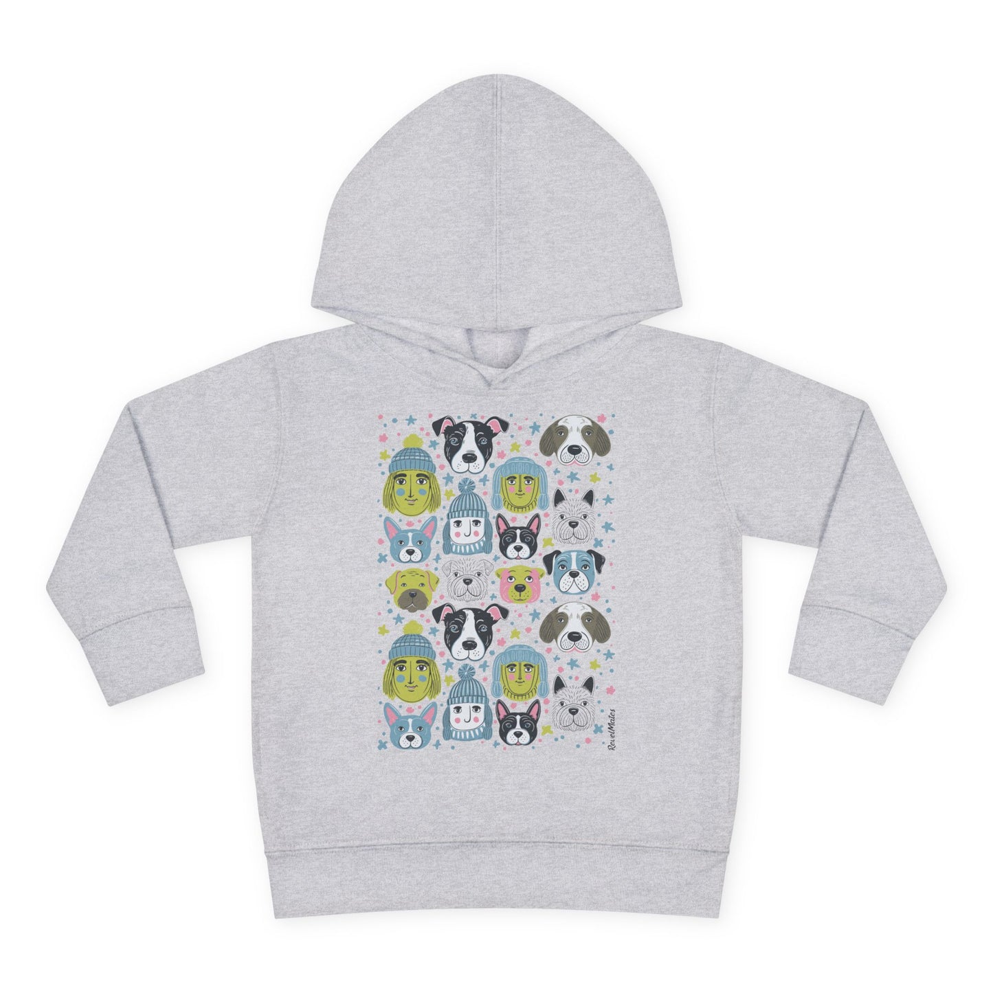 Toddler Unisex Pullover Fleece Hoodie | Winter Doggies Design | 7 colors