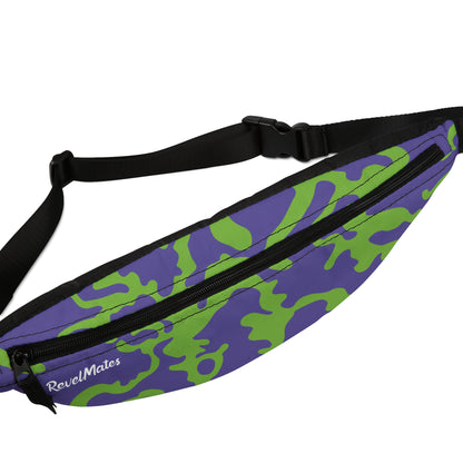 Unisex Fanny Pack | Waist Pack | Hip Pack | Hip Bag | Hips Bag | Waist Bag | Camouflage Lavender & Lime Design