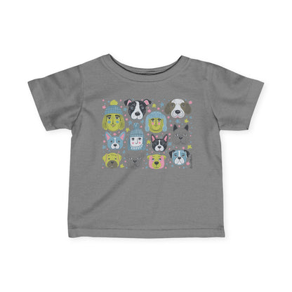 Infant Unisex Lightweight Fine Jersey T-Shirt | 6M-24M | Winter Doggies Design | 12 colors