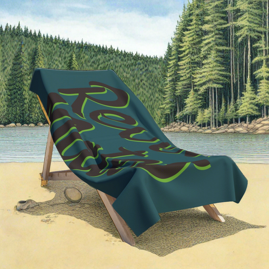 Beach Towel | All Over Print Towel | Turquoise & Brown RevelMates Design