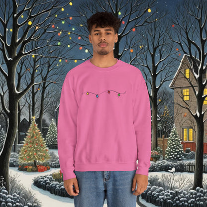 Unisex Heavy Blend Crewneck Sweatshirt | Christmas Lights Design | 8 colors