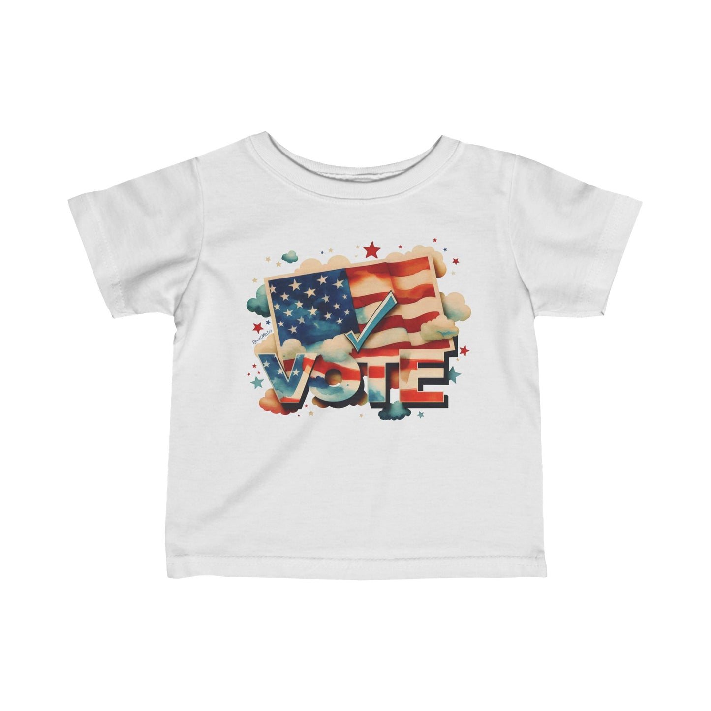 Unisex Infant Fine Jersey T-Shirt | 6M-24M | VOTE Watercolor Design | US Elections | 17 colors