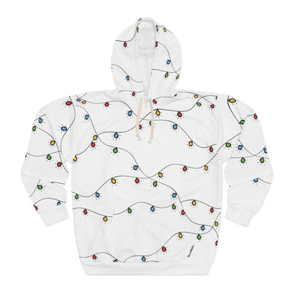 Unisex Cut & Sew Pullover Hoodie | Christmas Lights Design