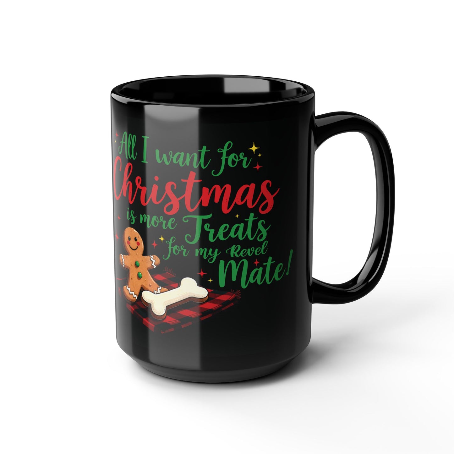 Total Black Ceramic Mug (11oz, 15oz) | Ginger Cookie Mates Design | 2 sizes