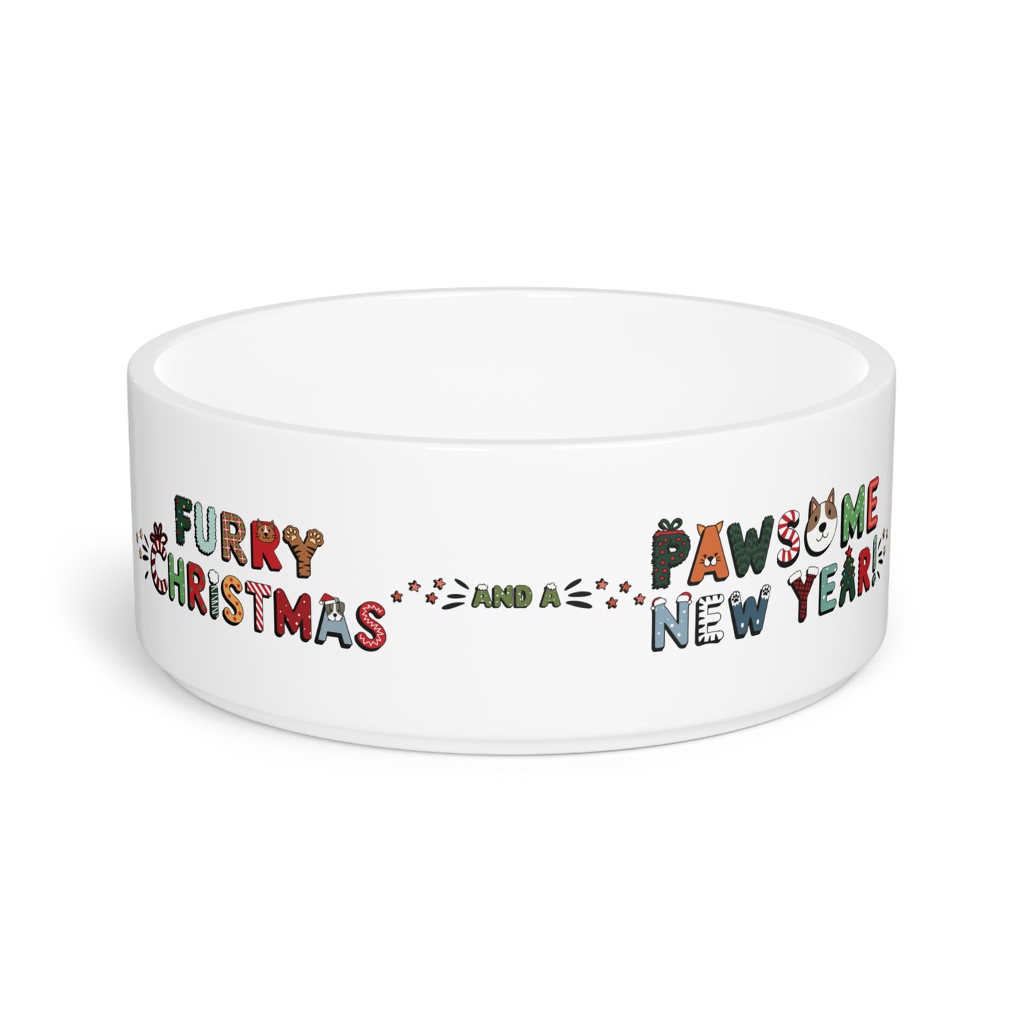 Pet Bowl 16oz (473ml) | Furry Christmas Design | 8 colors