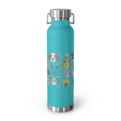 Copper Vacuum Insulated Bottle 22oz (650ml) | Winter DoggiesDesign | 4 colors