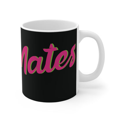 Ceramic Mug 11oz (330 ml) | Black & Fuchsia RevelMates Design