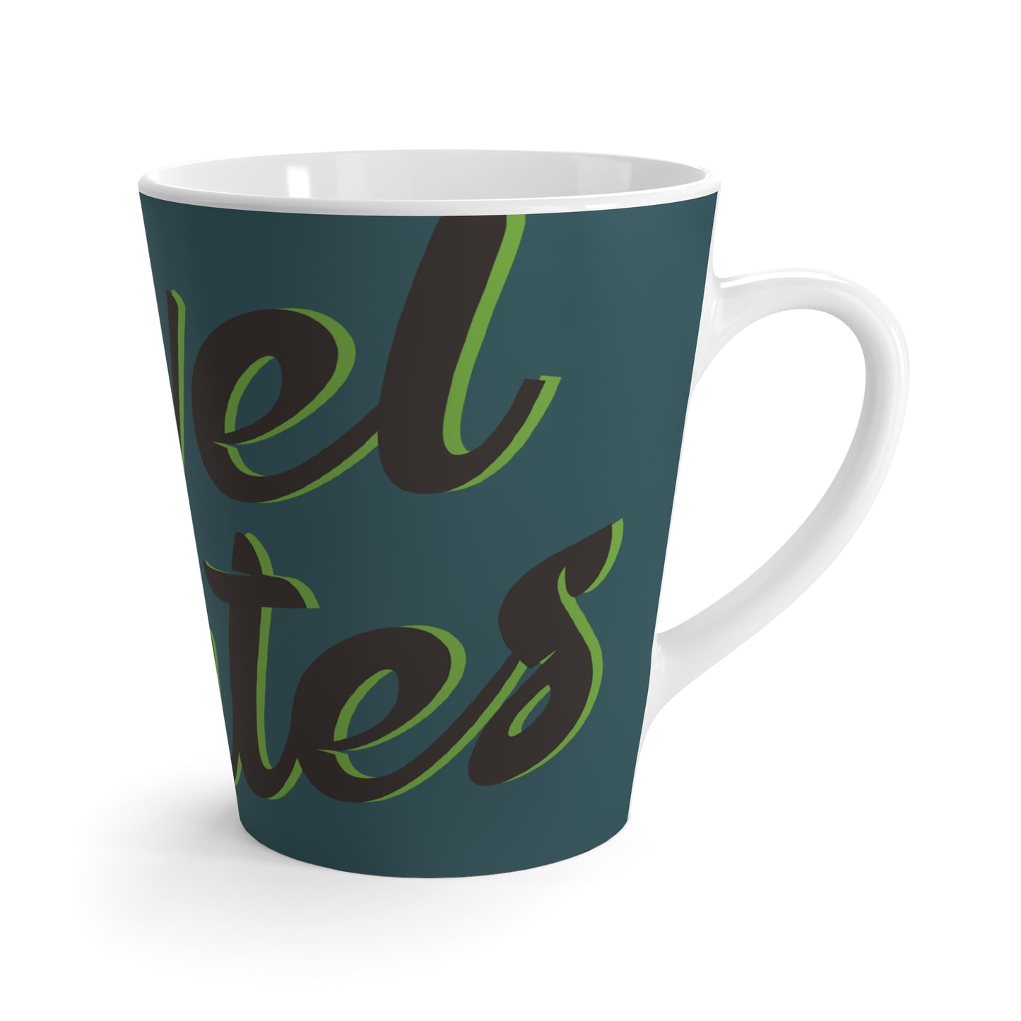 Latte Mug 12oz (350 ml) | Turquoise & Brown RevelMates Design