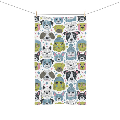 Hand Towel | Winter Doggies Design