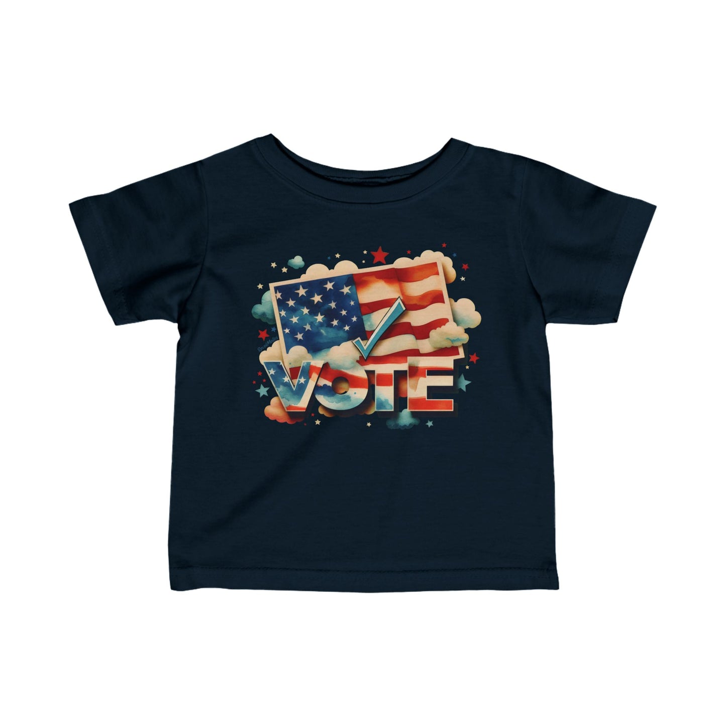 Unisex Infant Fine Jersey T-Shirt | 6M-24M | VOTE Watercolor Design | US Elections | 17 colors