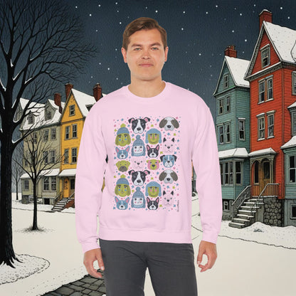 Unisex Heavy Blend Crewneck Sweatshirt | Winter Doggies Design | 14 colors