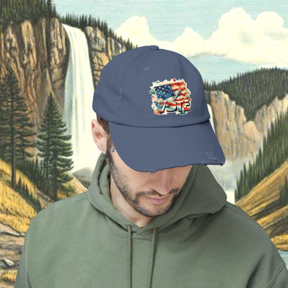 Unisex Distressed Cap | VOTE Watercolor Design | US Elections | 8 colors