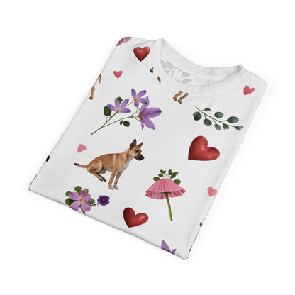 Unisex Cut & Sew T-Shirt | All Over Print Tee | Puppy Love Design