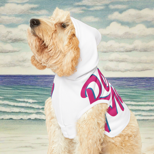 Pet Hoodie | for Dogs and Cats | White & Fuchsia RevelMates Design