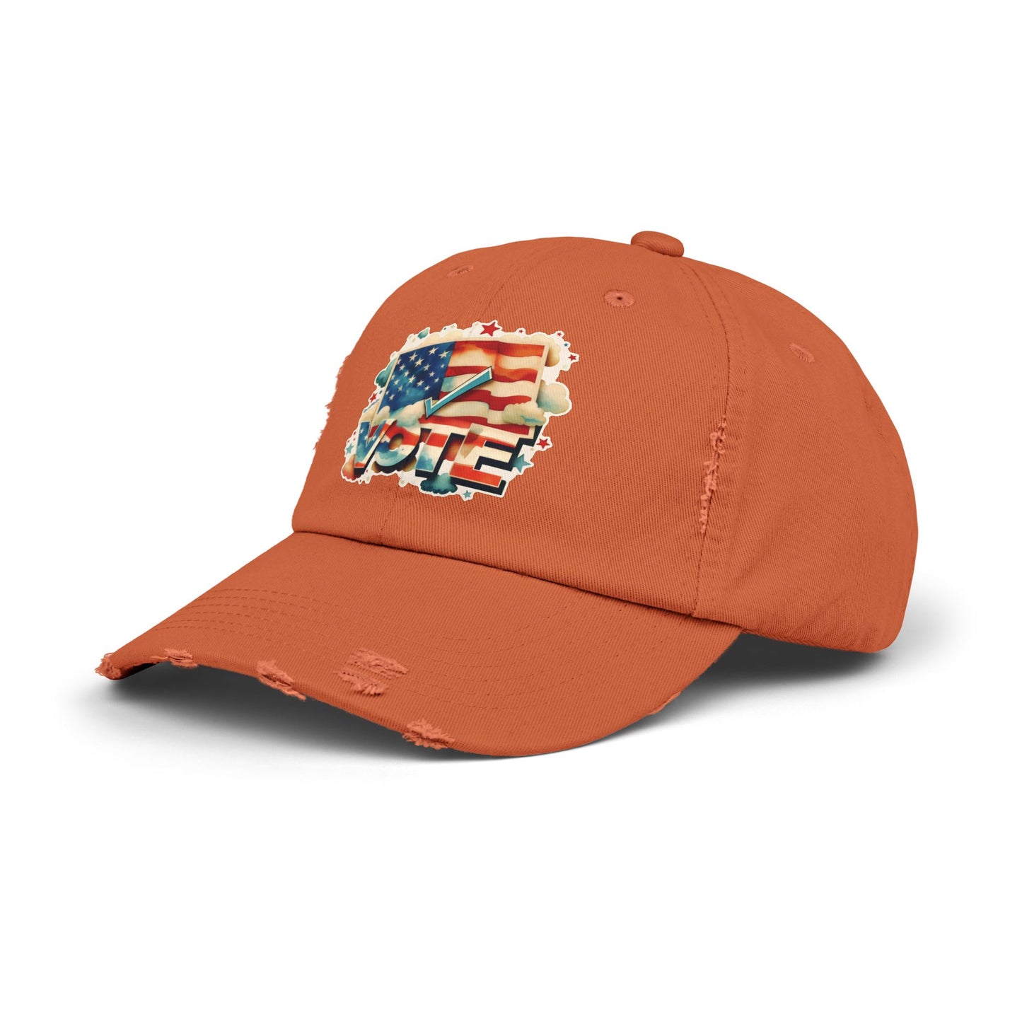 Unisex Distressed Cap | VOTE Watercolor Design | US Elections | 8 colors