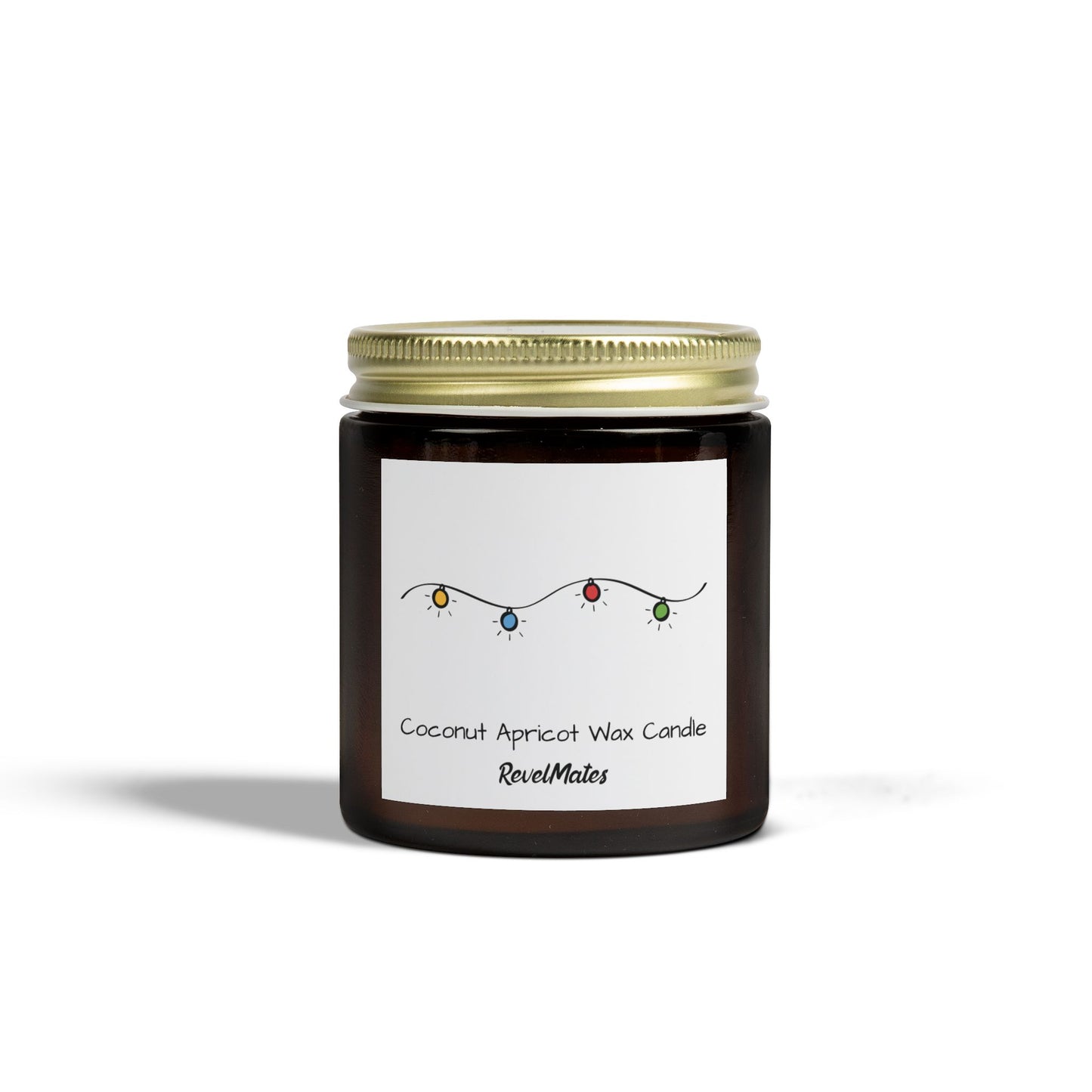 Coconut Apricot Wax Scented Candles (4oz, 9oz) | Christmas Lights Design | 2 colors | 9 scents