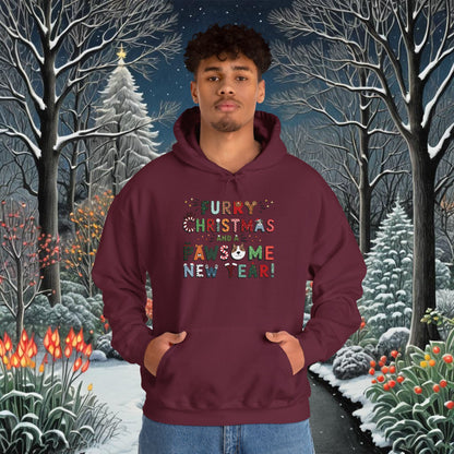 Unisex Heavy Blend Hoodie | Solid Colors V.1 | Furry Christmas Design | 12 colors