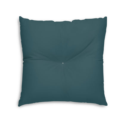 Square Tufted Floor Pillow | for Pets and Companions | Turquoise & Brown RevelMates Design