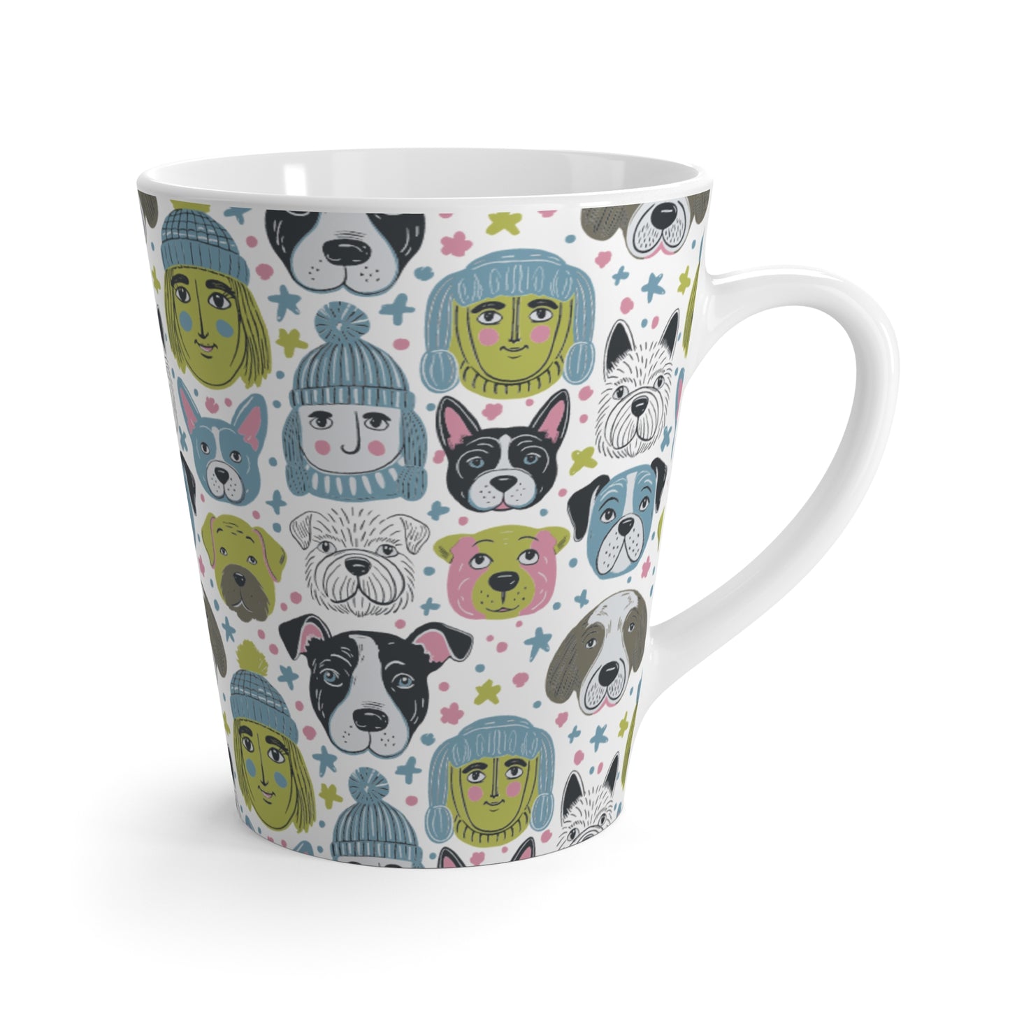 Latte Mug 12oz (350 ml) | Winter Doggies Design