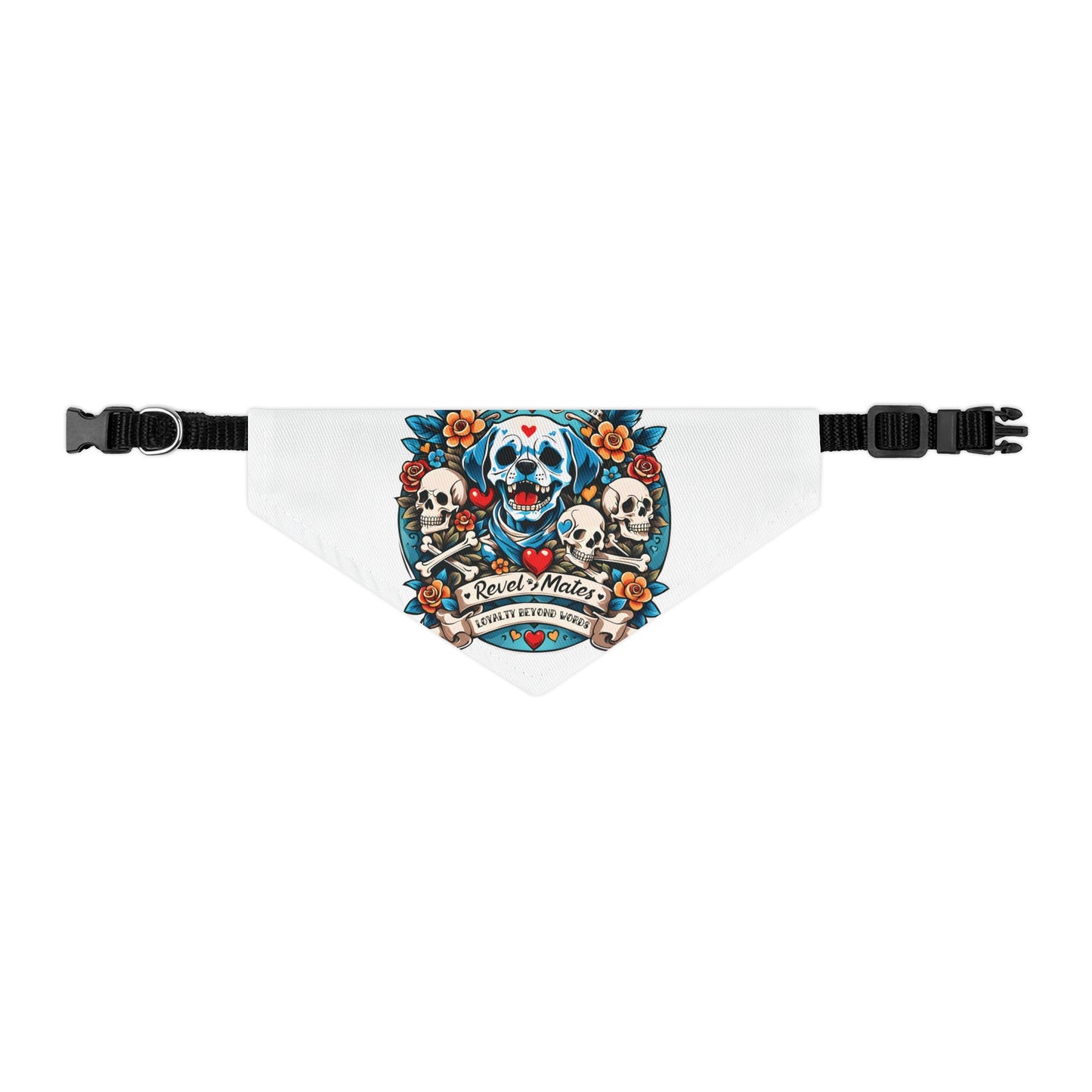 Pet Bandana Collar | Skull Tattoo Design V.2 | 2 colors